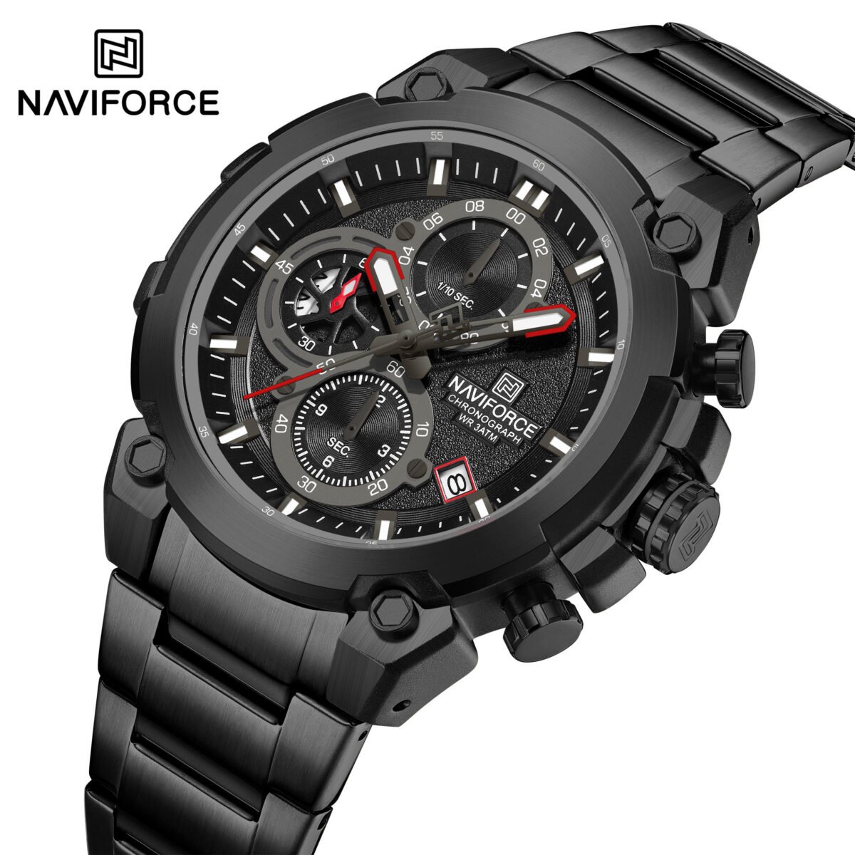 Naviforce 8071 For Men – Black Red - Image 4