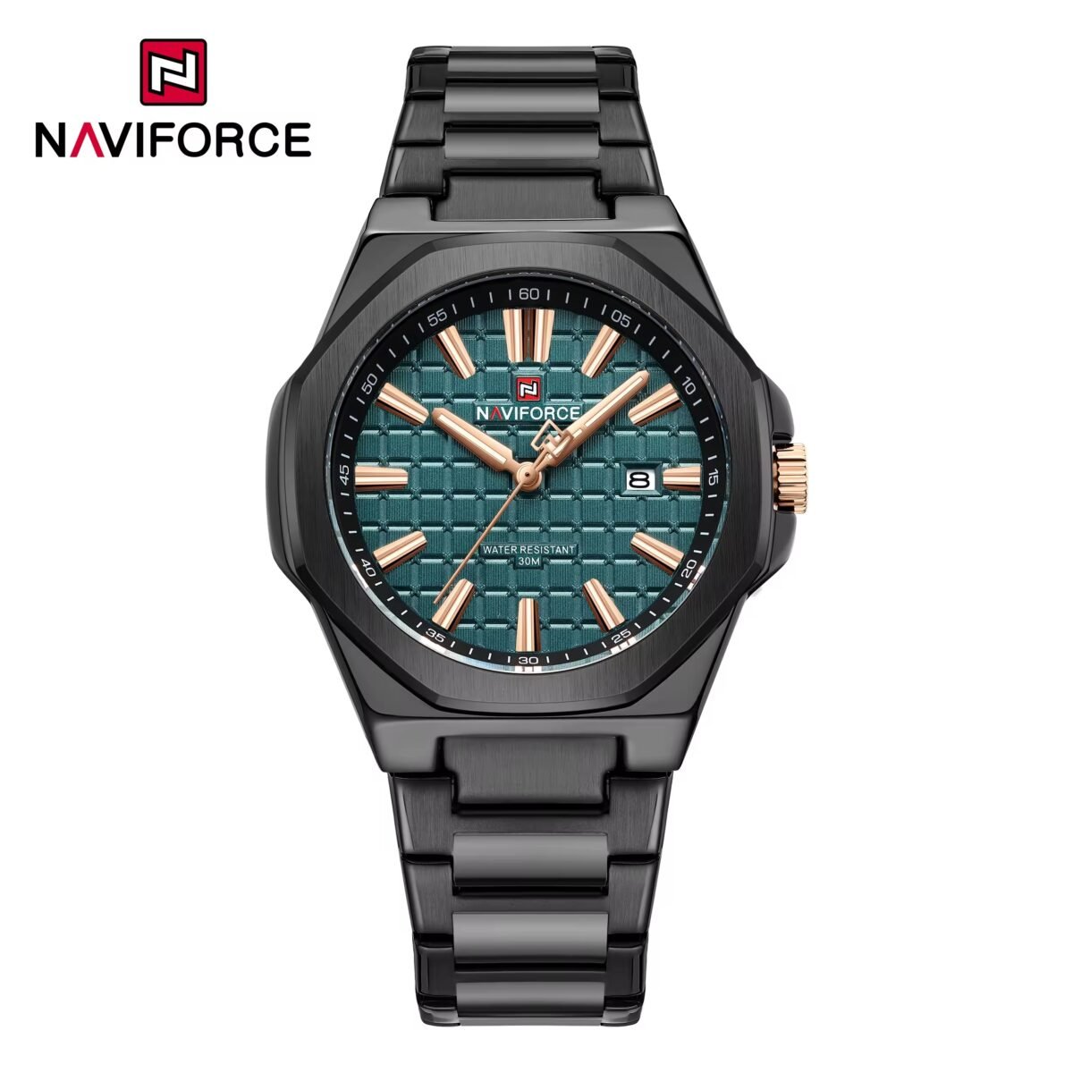 Naviforce 9258 CH For Men – Black Green - Image 3