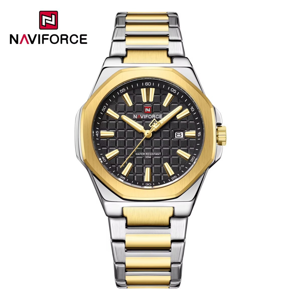 Naviforce 9258 CH For Men – Silver Gold Black - Image 2