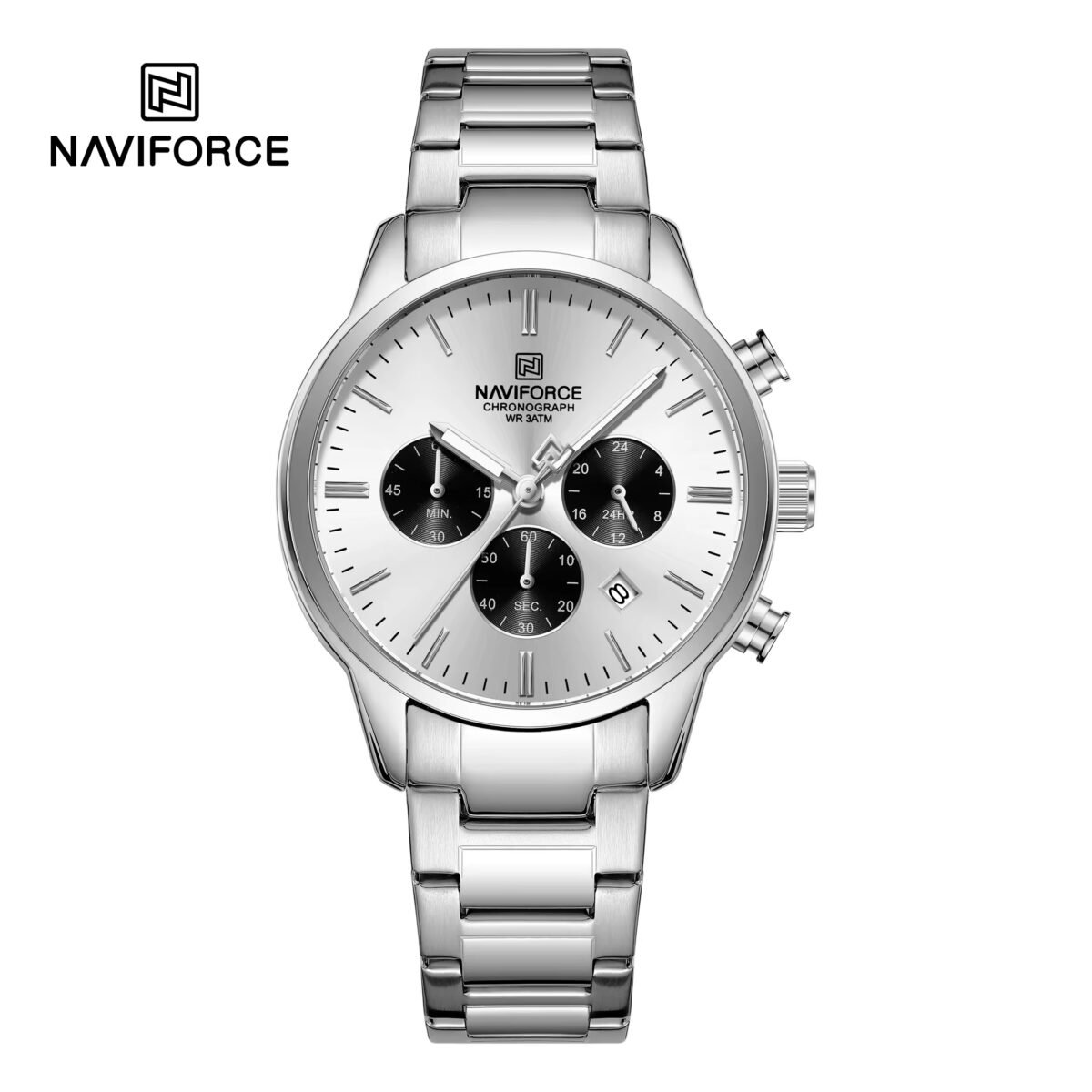Naviforce 8076 For Men – Silver - Image 1