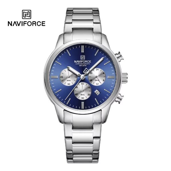 Naviforce 8076 For Men – Silver Blue