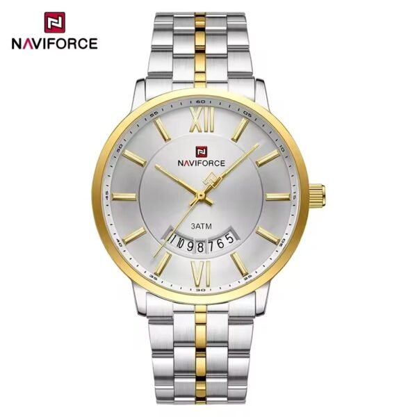 Naviforce 9238 – Silver Gold For Men