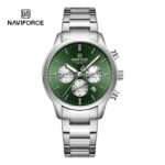 Naviforce 8076 For Men – Silver Green