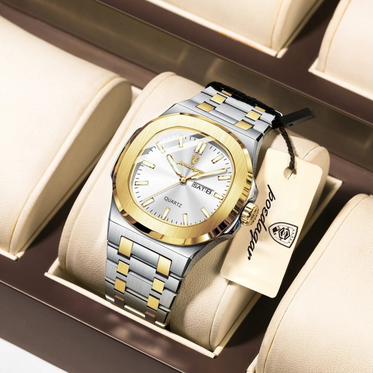 Poedagar 853 CH For Men – Silver Gold - Image 1