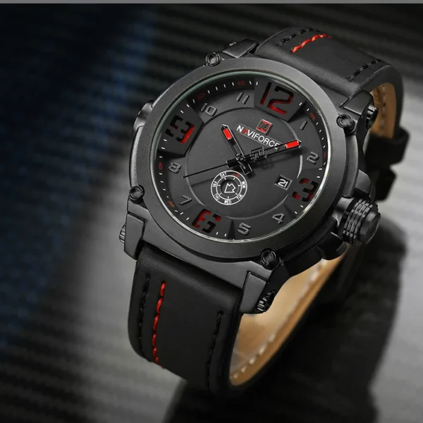 Naviforce 9099L Black Red Price in Bangladesh | Original Naviforce Watch – Time Box