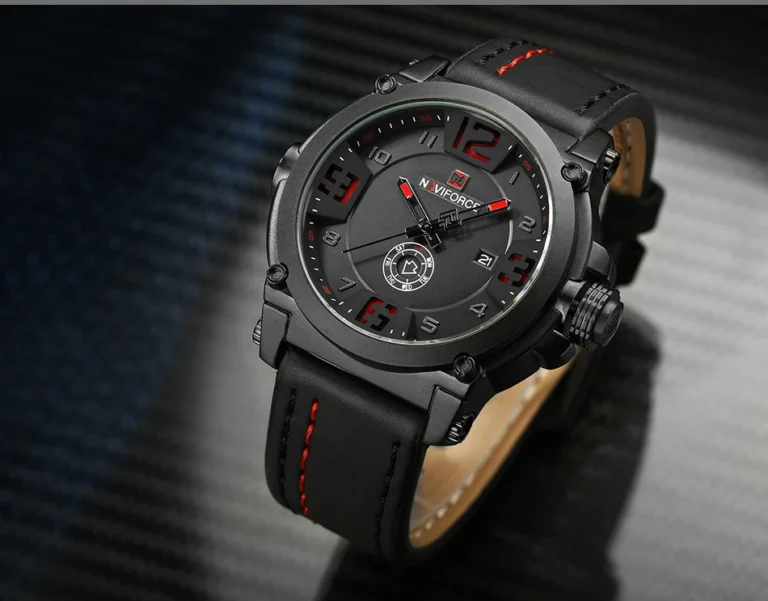 Naviforce 9099L Black Red Price in Bangladesh | Original Naviforce Watch – Time Box