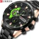Curren 8402 Rose Gold Black men’s watch – luxury rose-gold stainless-steel wristwatch in Bangladesh